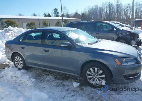 2013 Volkswagen Passat S из США, поврежденный, VIN 1VWAH7A30DC109350